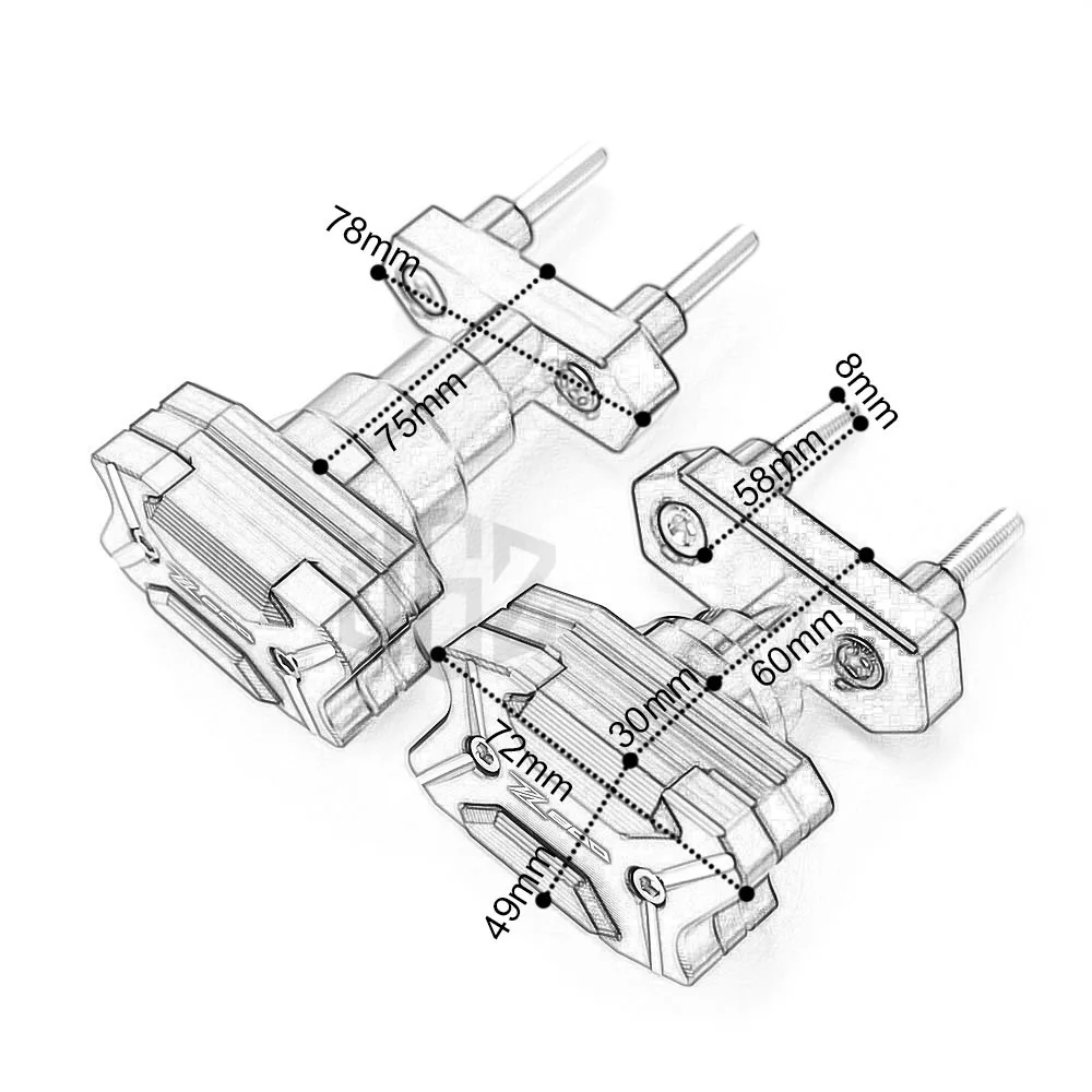 Пара мотоцикла CNC алюминиевая рама ползунки падение Краш бак двигателя протектор колодки для KAWASAKI Z800 2013
