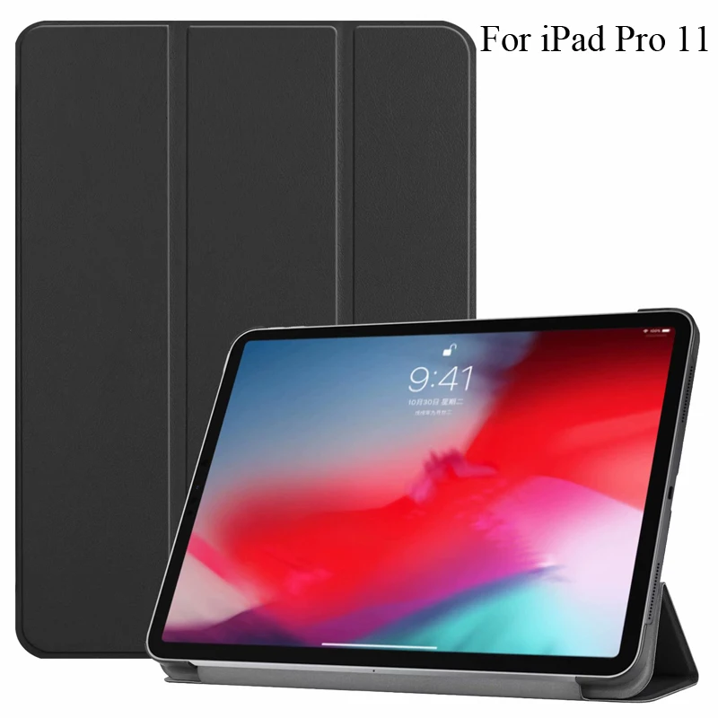 

Business Case For iPad Pro 11 Casing Stand New iPadPro 11" 2018 Smart Cover Pure Color Protector iPadPro 11inch Capa Fundas