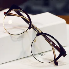 1 шт., модная металлическая полуоправа, стекло, es рамка, Ретро стиль, для женщин и мужчин, стекло для чтения, защита от ультрафиолета, прозрачные линзы, очки для компьютера, рамка