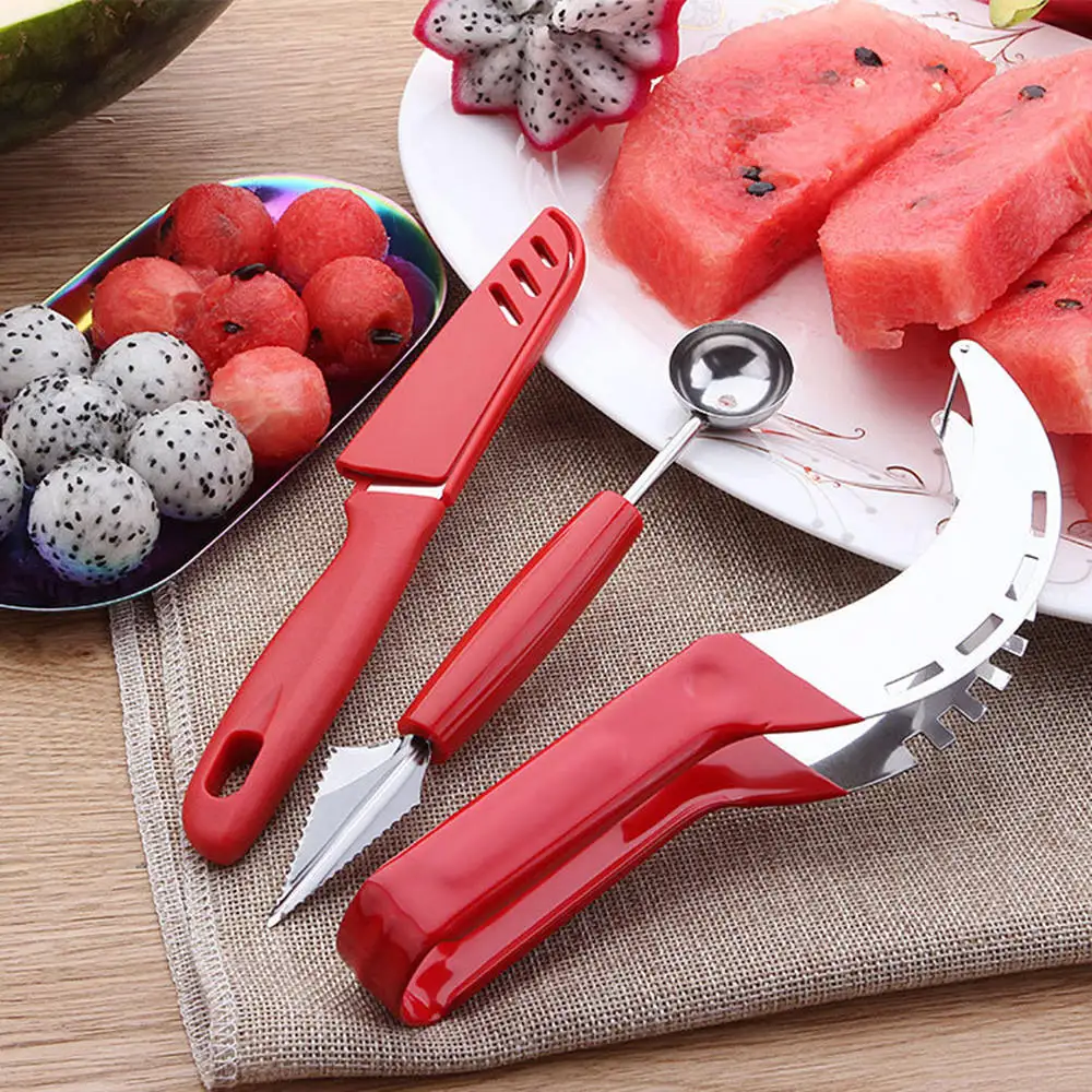 2/3 PCS fruit cutting disc carving tool and metal watermelon scooping