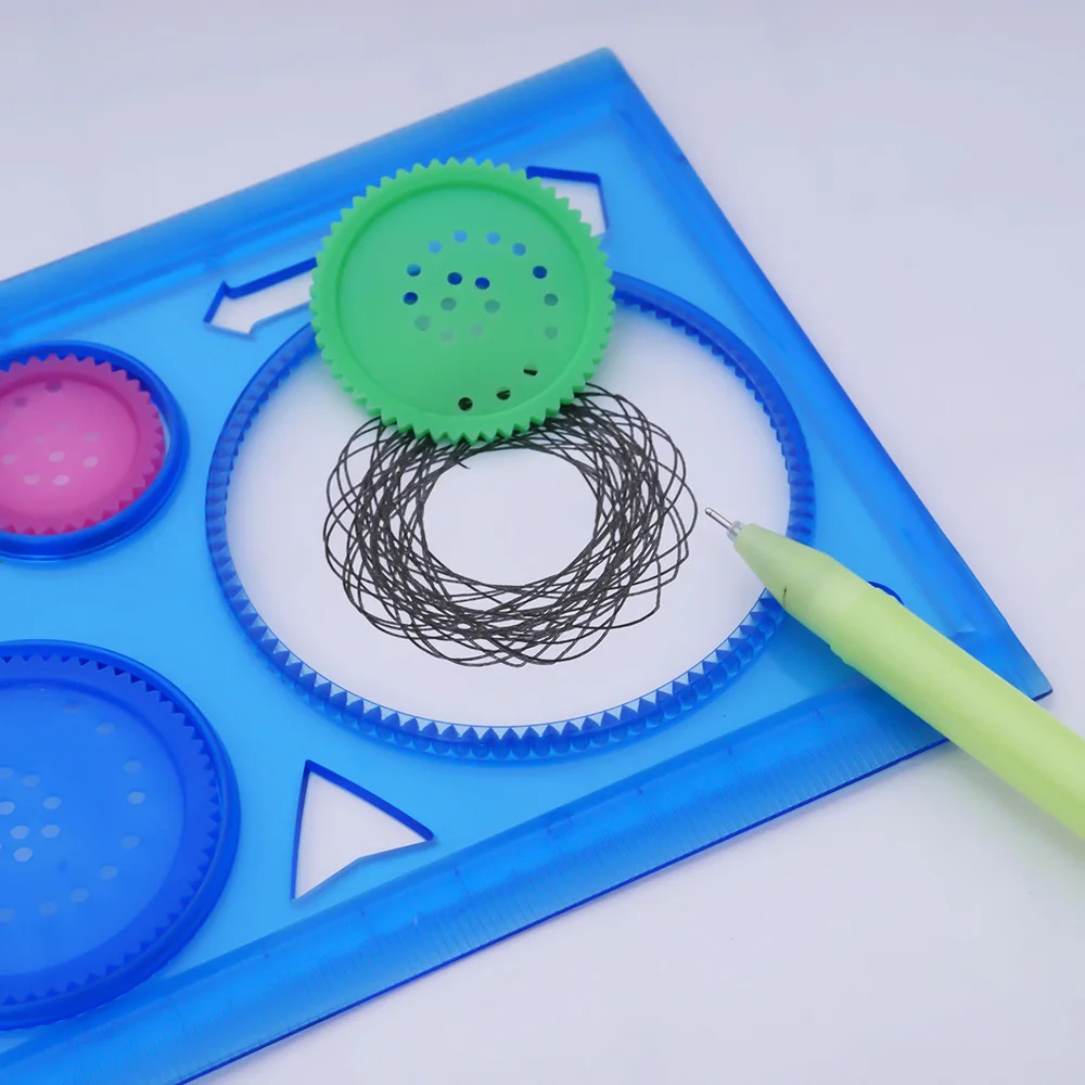 Горячие Spirograph геометрических правитель обучения инструмент для рисования канцелярские творческий подарок