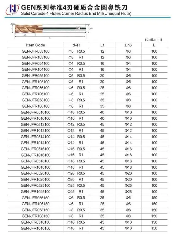 Лидер продаж GEK16pcs/комплект Твердосплавные 4 Флейта Угловой радиус фрезы HRC60 синий-Нако покрытием