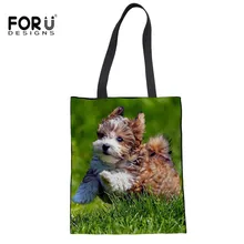 FORUDESIGNS/Эко многоразовая сумка для покупок Милая 3D Гавана собака узор дамы Путешествия Пляжная сумка Мама холст шоппер сумка дропшиппинг