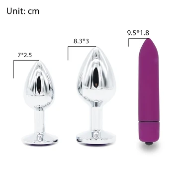 3pcs/4pcs Massager Crystal Jewelry Stainless Steel Beads Butt Plug Dildo Vibrator Anal Plug Adult Massager Balls Sex Anal Toys 4