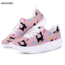 INSTANTARTS дышащая женская уличная фитнес-швейная машинка для обуви с узором розовая Женская обувь на платформе на танкетке спортивная женская обувь