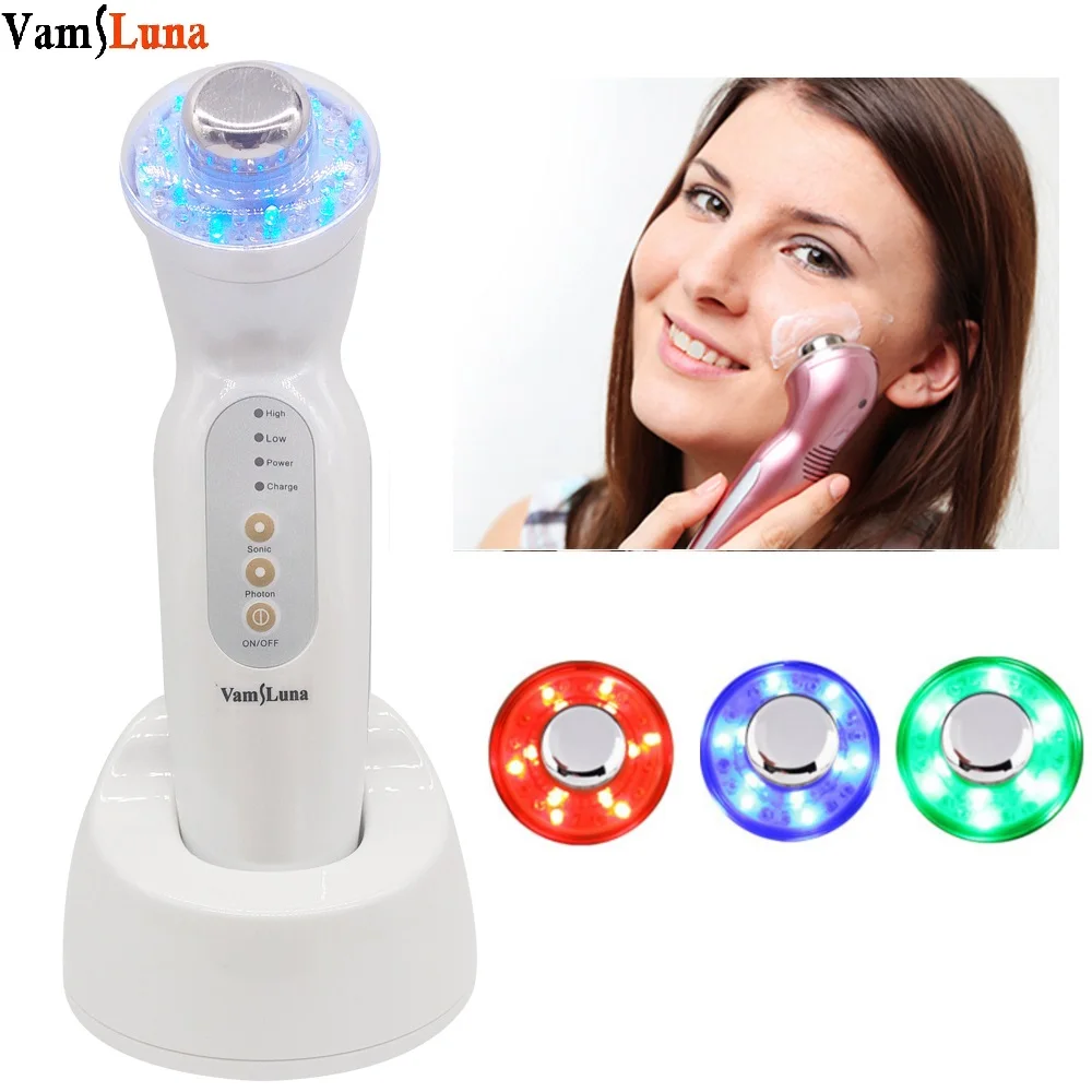 Galvanic Photon Ultrasonic Facial Massage With LED 3 Colors