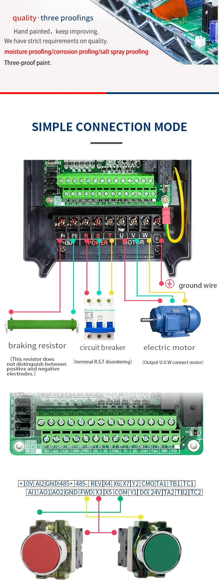 SAKO 220V 2.2KW однофазный вход 3HP VFD инвертор переменной частоты Профессиональный для управления скоростью двигателя