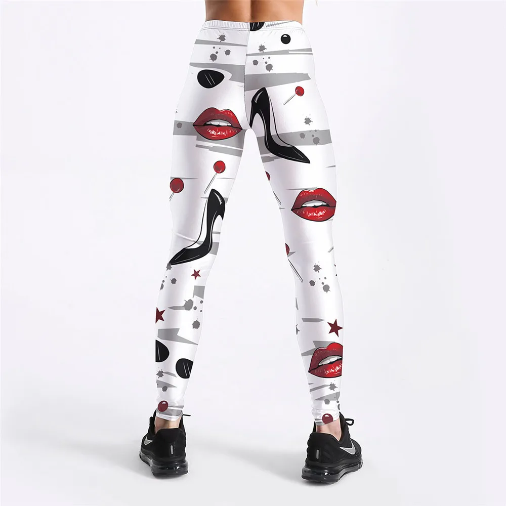 FCCEXIO New Gothic Design Women Leggings Sexy Queen Lips 3D Printed Legging Slim Fitness Leggings Workout Pants Fashion Trousers FCCEXIO New Gothic Design Women Leggings Sexy Queen Lips 3D Printed Legging Slim Fitness Leggings Workout Pants Fashion Trousers