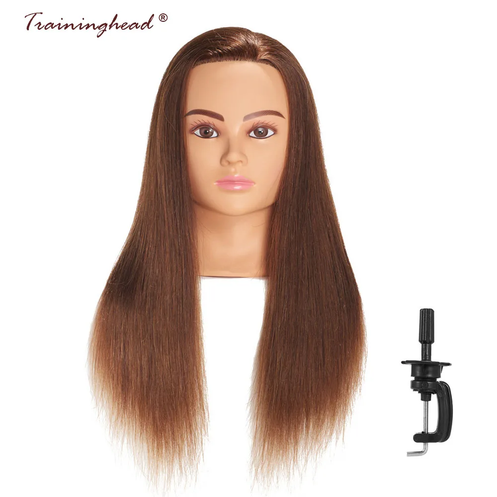 Traininghead 24 26 ''косметологии парик длинные прямые волосы 100 человеческих манекен