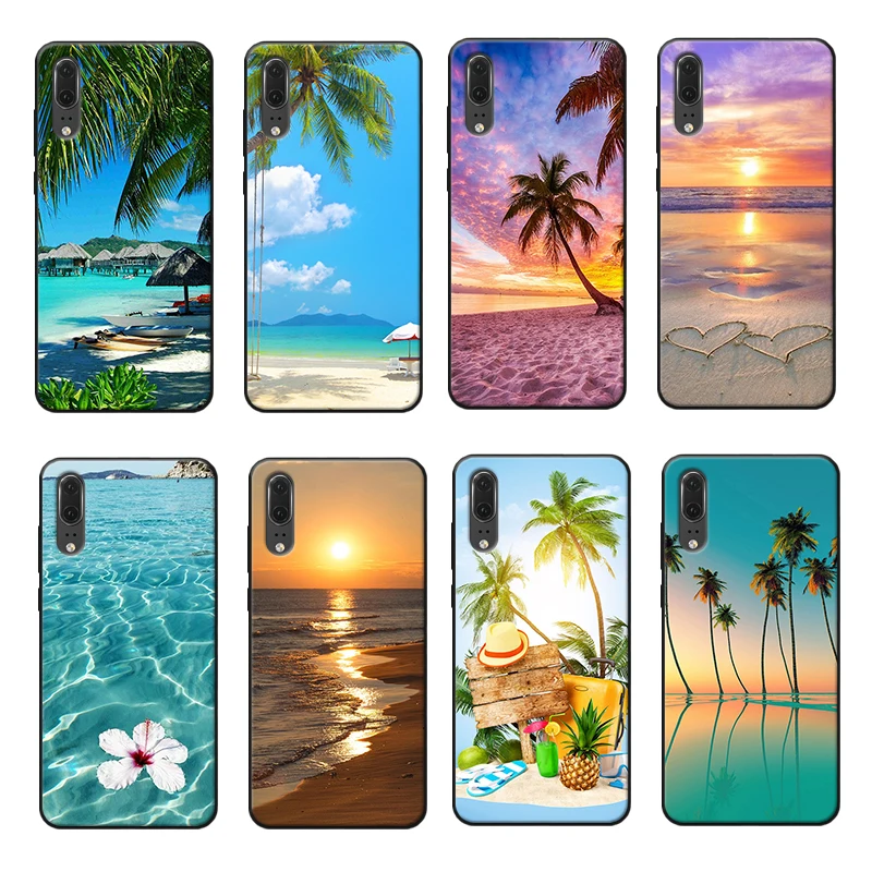 Palm Tree Phone Case Luxury Soft for Huawei P10 plus 20 pro P20 mate Lite Environmentally Friendly Material Cover |