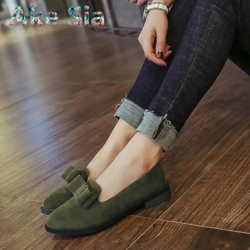 

Spring and summer British retro women's singles shoes low with wild pointed bow shoes shallow mouth casual lazy shoes female
