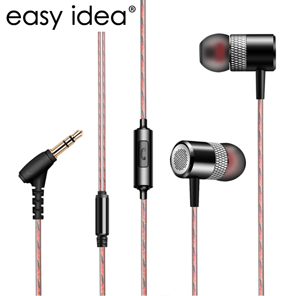 Heavy Bass Earphone Metal HIFI Stereo Earbuds 3.5mm Subwoofer In ear