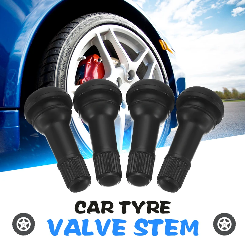 

4 PCS TR413 Short Tyre Rubber Valve Stems Auto Black Snap-In Tire Valve Car Styling