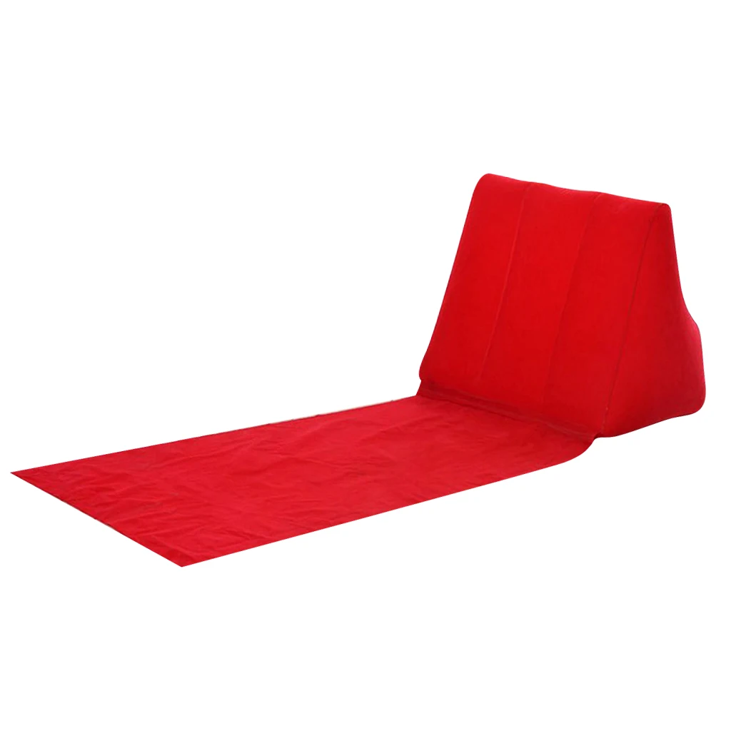 Inflatable Beach Sunbathing Camp Lounger Back Pillow Cushion Chair Air Sleep Bed Lying Seating Inflatable Beach Cushion Chair