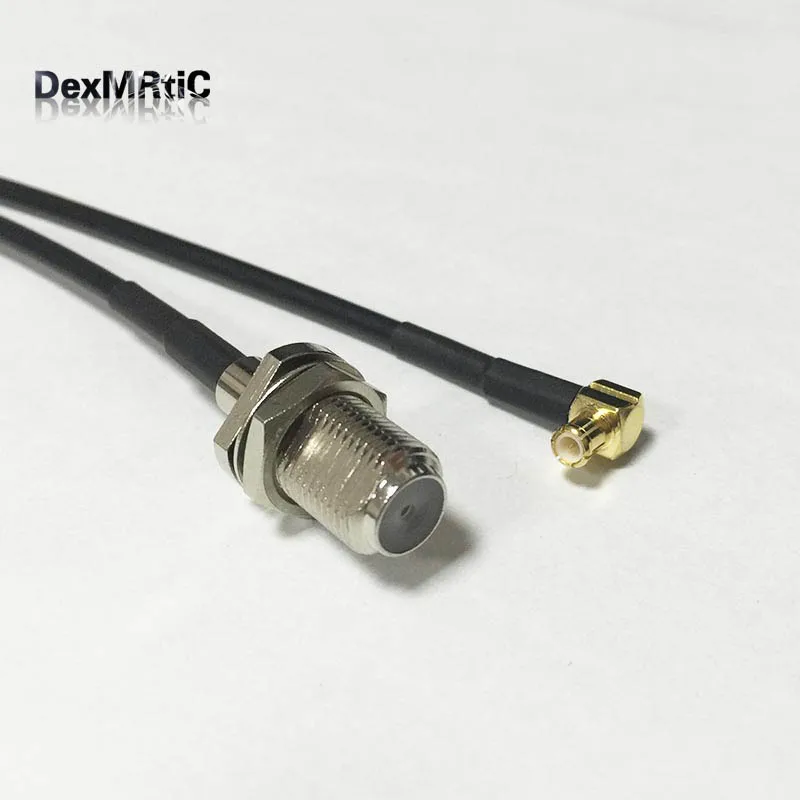

New F Female Jack Switch MCX Male Plug Right Angle RF coax cable RG174 Wholesale 20CM 8" Adapter