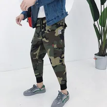 

DUQI Casual Harem Pants Men 2018 Spring/Summer Fashion Multi Pockets Ankle-Length Pants High Quality Jogger Pants Male Trousers