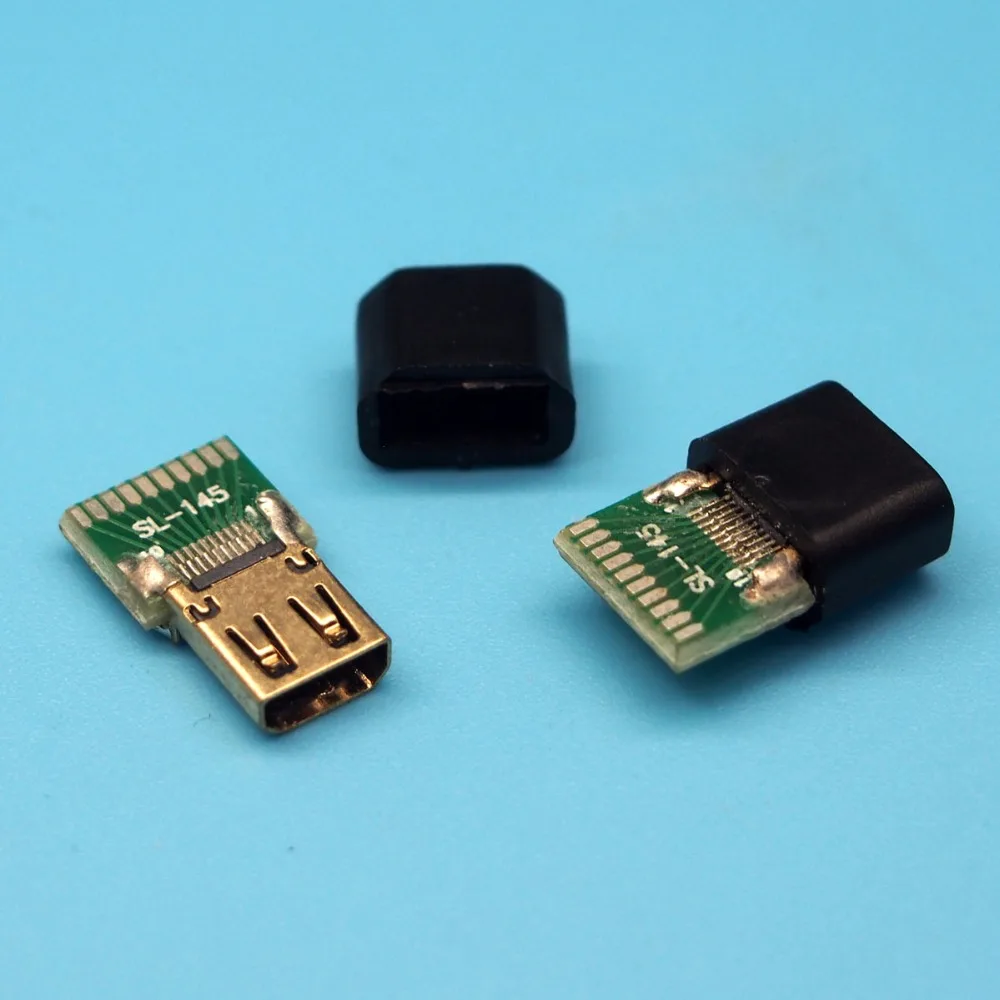 

10set Micro HDMI D TYPE female socket connector With PCB board with shell