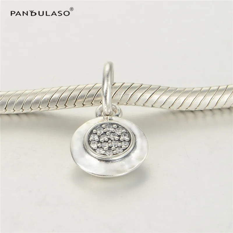 

100% 925 Sterling Silver Jewelry Charms Bead Fits Silver Charm Bracelet & Choker Signature Paved Dangle Bead Women DIY Jewelry