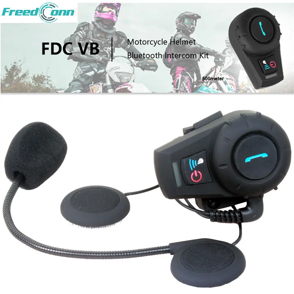 Гарнитура для мотоциклетного шлема Freedconn водонепроницаемая Bluetooth гарнитура 500 м 1