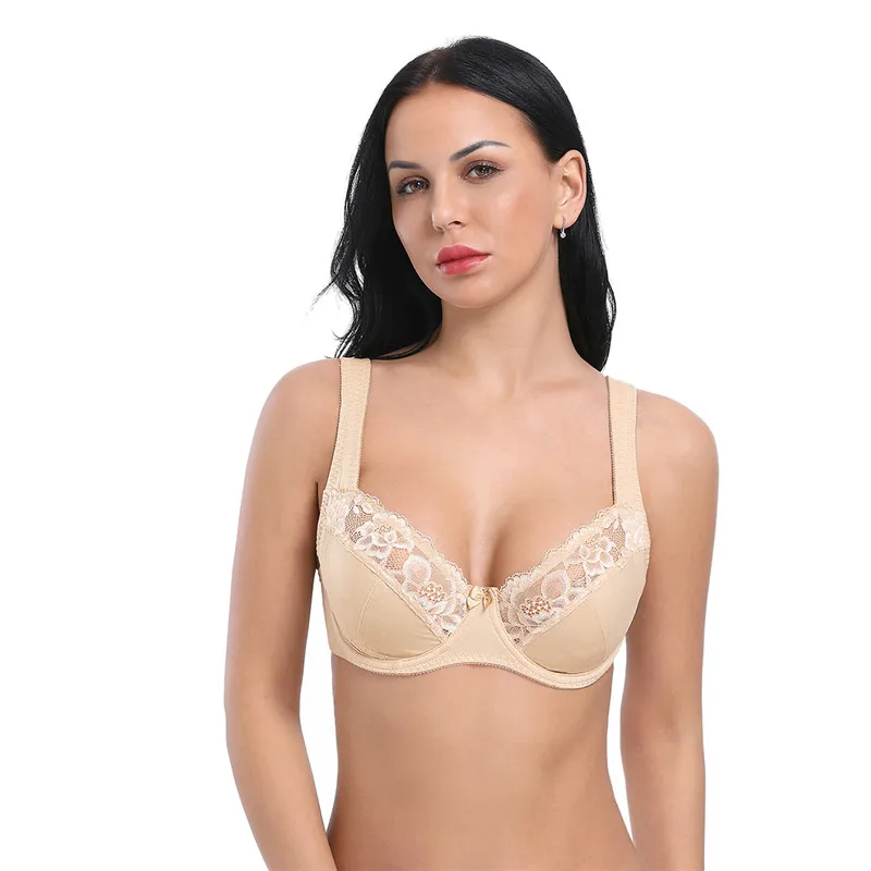 Beste Ayliss Gratis Verzending 1 Pc Naakt Vrouwen Volledige Dekking Non Bh Soft Cup Bloemen Kant Beugelbeha