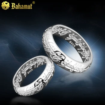 

The Lord of the Rings Men Women Engagement Ring Free with Chain Lotr 925 Silver Ring Woman Man Couples Jewelry Christmas Gift
