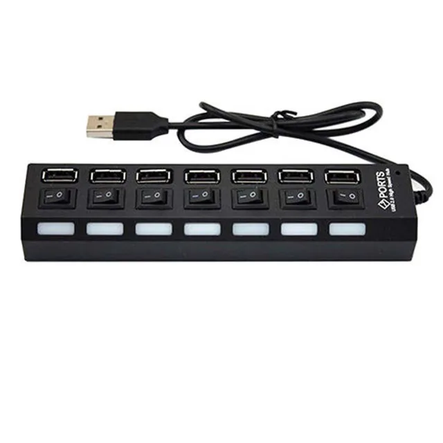 Best Value 7 Ports LED USB High Speed 480 Mbps Adapter USB 2.0 Hub On/Off Switch Hub USB Splitter With Power on/off Switch For PC Laptop Best Value 7 Ports LED USB High Speed 480 Mbps Adapter USB 2.0 Hub On/Off Switch Hub USB Splitter With Power on/off Switch For PC Laptop