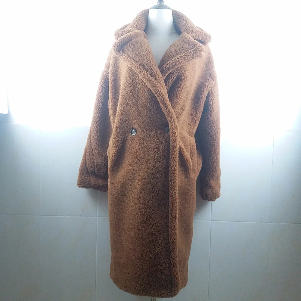 2018 Newest Winter Faux Fur Coat Teddy Bear Fleece Jackets Brown Red Women Oversized Outerwear Female Thick Warm Long Overcoat Coats