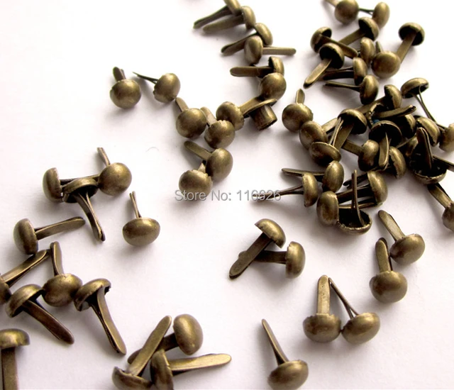 500pcs/lot Antique Brass Mini Diy Metal Nail Brads Dia 4.5mm Plated Iron  Fixing Embellishments - Brads - AliExpress