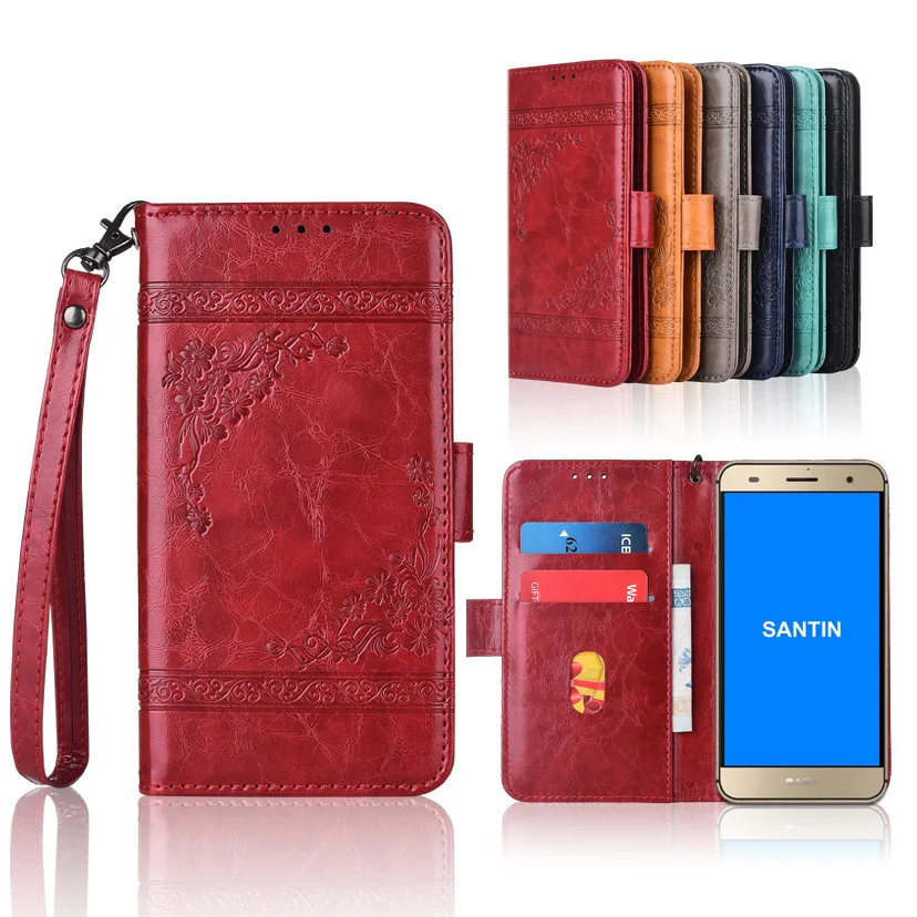 

Wallet case for SANTIN ACTOMA ACE cover with Strap,100% special PU Patterned Floral Flip Case With Card Pocket Kickstand case