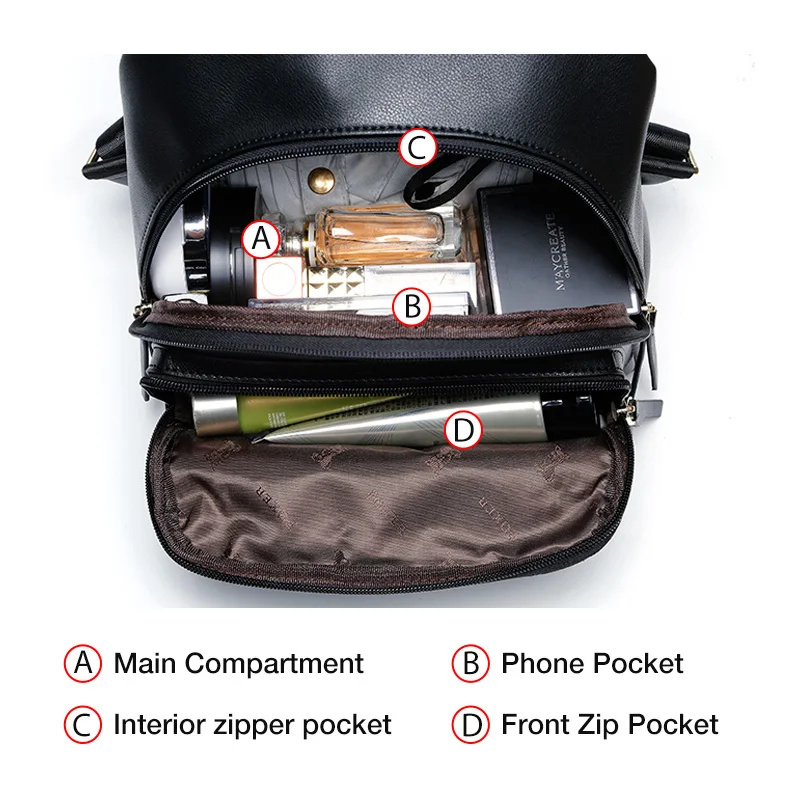 FOXER Brand Women Patchwork Zipper Large Capacity Backpack New Design Female College Bags Teenage Girls School Shoulder Bag 4