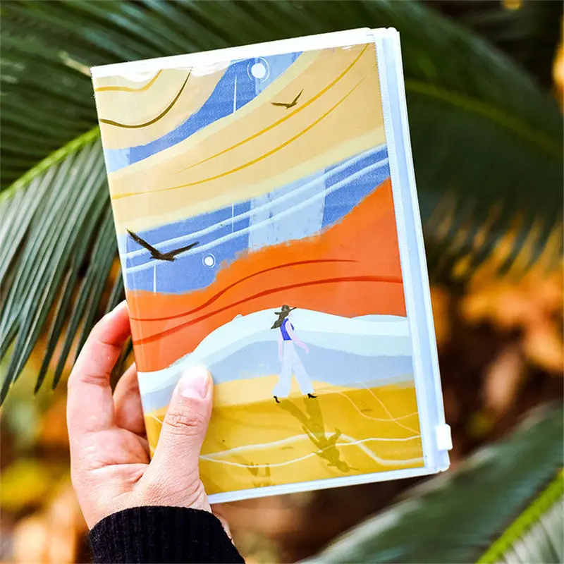 

Coloffice PVC Cover Creative Korean Daily Hand-Drawn Edge Waterproof Notebook Children Travel Handbook Stationery 125*190mm