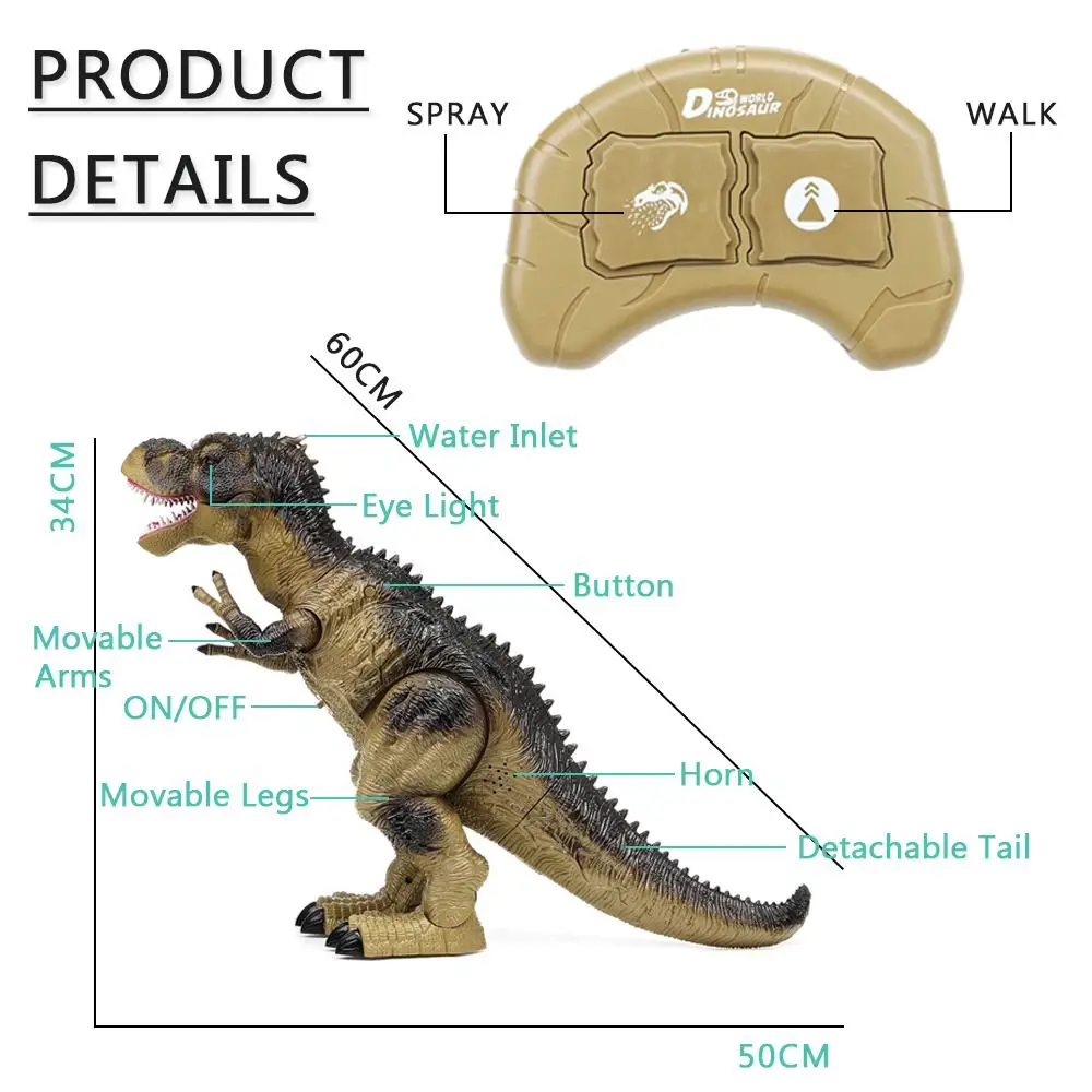 Динозавр RC спинозавр динозавр тираннозавр рекс животных Smulation дистанционного Управление прогулочный электромобиль детей светильник спрей звук динобота игрушки
