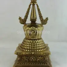 XD 00198 тибетских Буддизм латунь Шакьямуни восемь сокровища татхагата ступа пагода