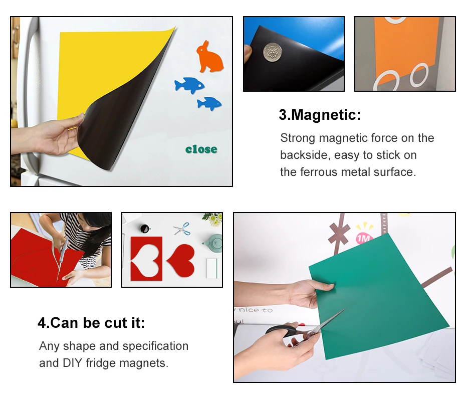 Colorful Fridge Rubber Magnets Soft Magnetic Sheet Labels Home Office School Used For Labels_03