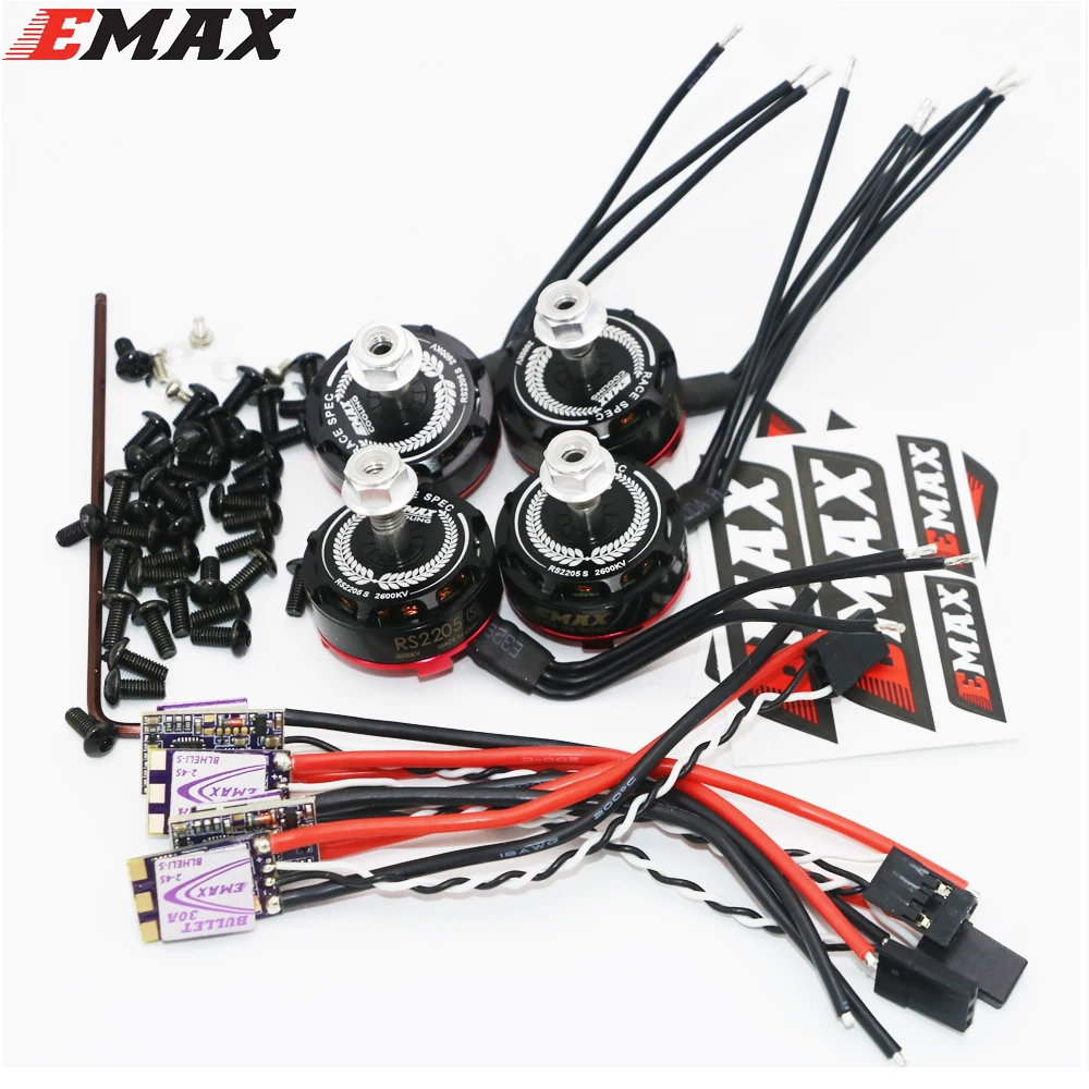 Компл. 4/лот EMAX RS2205S 2300KV 2600KV RaceSpec бесщеточный двигатель с пулей 30A blheli _ s D-SHOT комбо