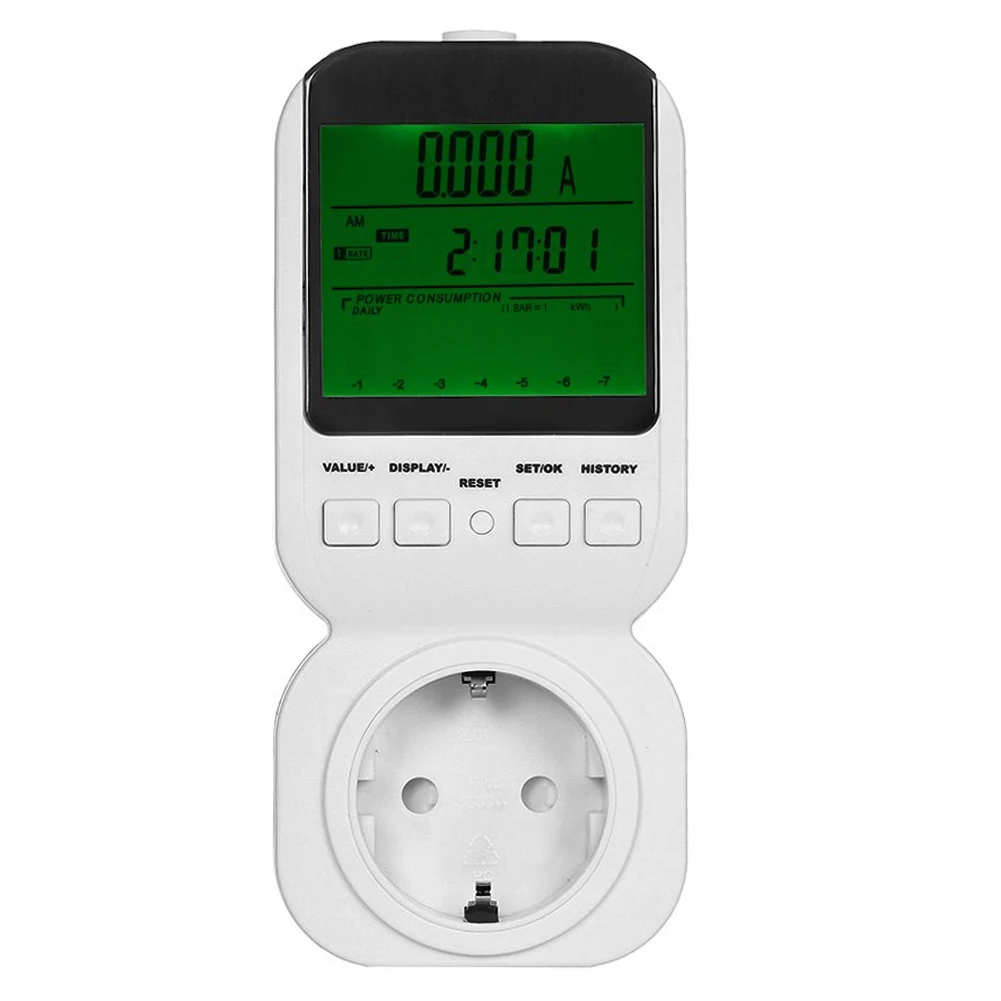 

Digital Energy Meter Plug Volt Voltage Meter Watt Power Analyzer Electronic Power Energy Measuring Outlet Socket EU/US/UK Plug
