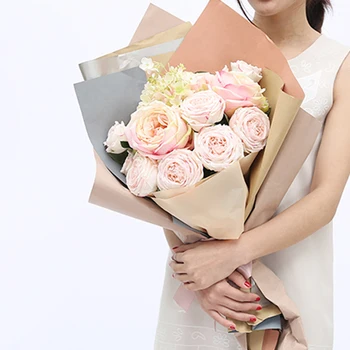 

10 Pieces Double Color Kraft Paper Flower Packing DIY Flower Bouquet Package Paper Flower Shop Supplies Package Wedding Decor