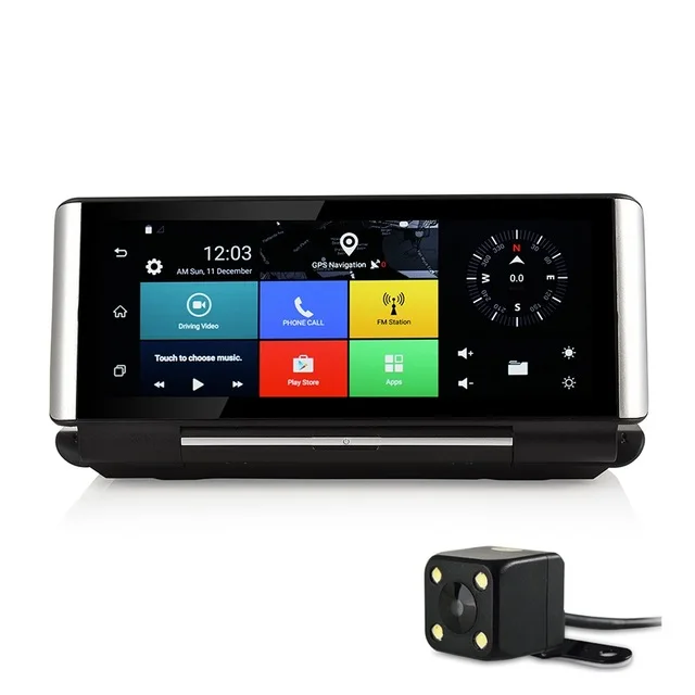 7 Touch 3G Android 5 0 GPS Navigation Car dvr Camera Rear view camera Dual lens