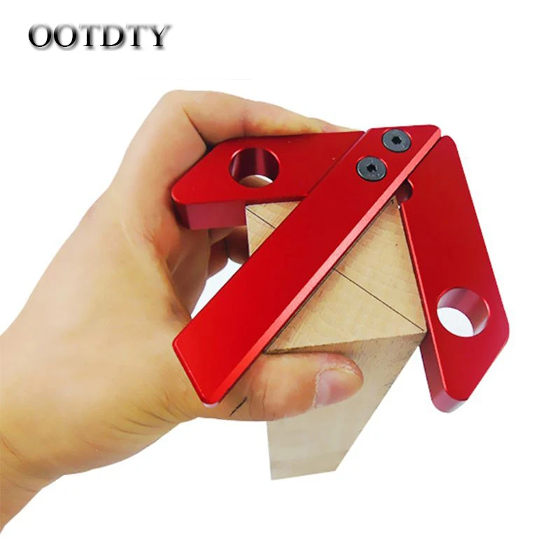 

OOTDTY Portable Woodworking Tools Center Scriber 45/90 Degree Right Angle Line Gauge Wood Ruled Carpenter Ruler Gauge finder