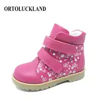Little Baby Girls Martin Boots Children Tough Orthopedic Shoes Kids Butterfly Printing Leather Spring Autumn Casual Shoes
