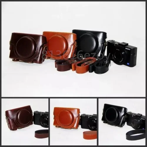

Leather Camera Video Bag For Sony RX100M5 RX100M4 RX100M3 RX100M2 DSC-RX100 IV DSC-RX100M V RX100 III RX-100 II RX100m5 III IV
