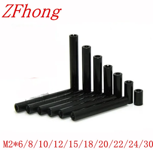 

10pcs M2*6/8/10/12/15/18/20/21/22/24/30 Thread black Colour Aluminum Round Standoff Spacer For RC Parts