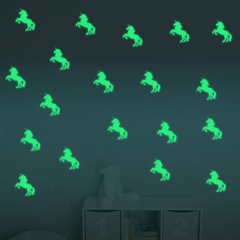 unicorn wall sticker glow in the dark vinilos decorativos kids room
