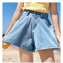 Европейский стиль, женские свободные шорты из денима, винтажные джинсы с бахромой, шорты Уличная одежда, сексуальные широкие шорты для лета