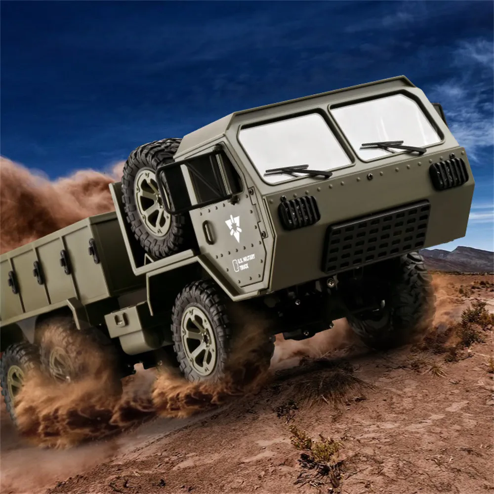 

Fayee FY004A 1/16 RC Military Truck Radio Machine 6WD Tracked Off-Road Crawler RTR Remote Control Car for Children 6.19