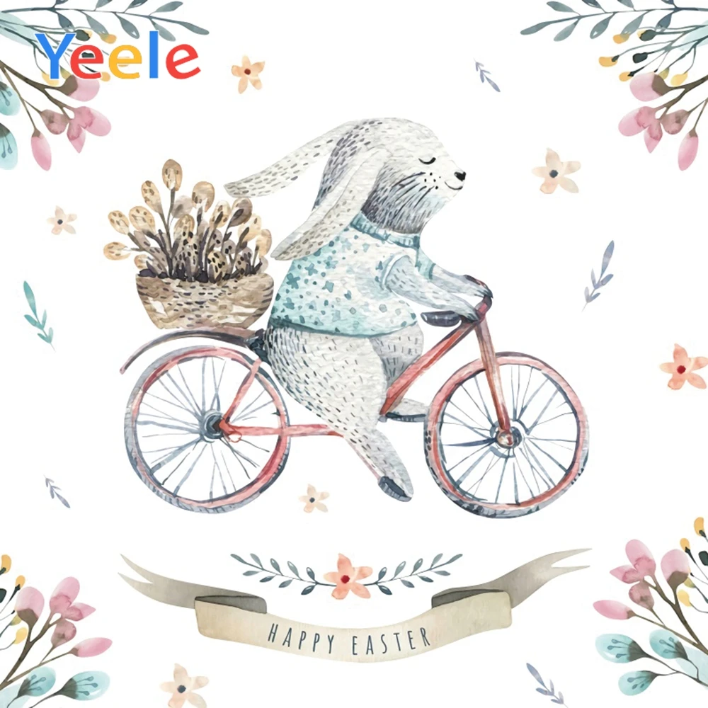 

Yeele Happy Easter Backdrops Cartoon Simple Flowers Scenic Baby Photography Backgrouds Child Photographic Props For Photo Studio
