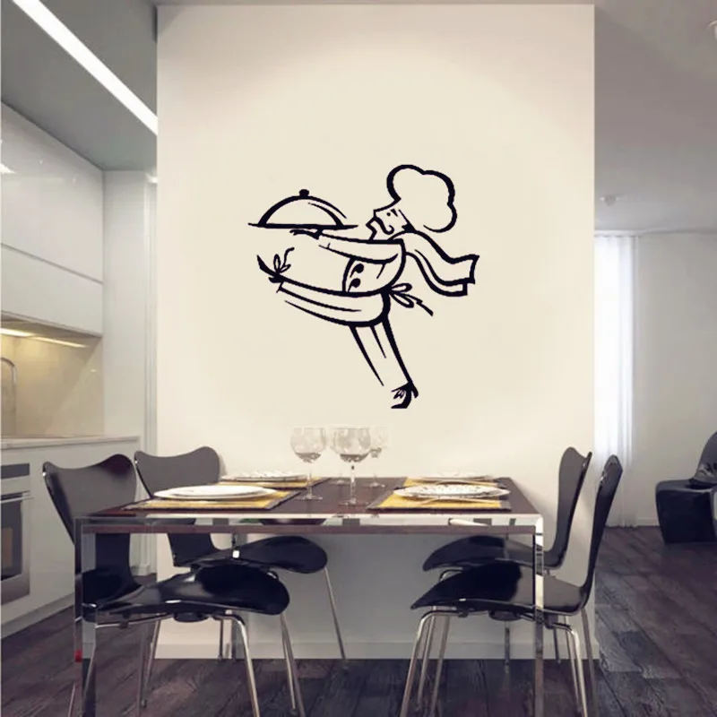 Fat Chef Bistro Delicious Pasta Bread Waiter Kitchen Decor Wall Waiter With Barrel Wine Bottle Holder