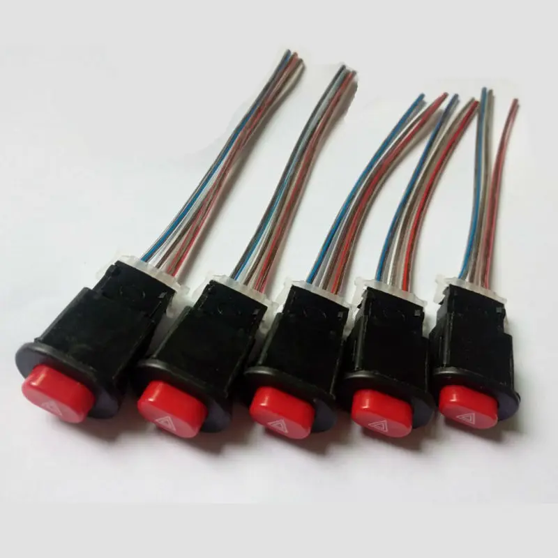 

Motorcycle Switch Hazard Light Switch Button Double Flash Warning Emergency Lamp Signal Flasher with 3 Wires Built-in Lock