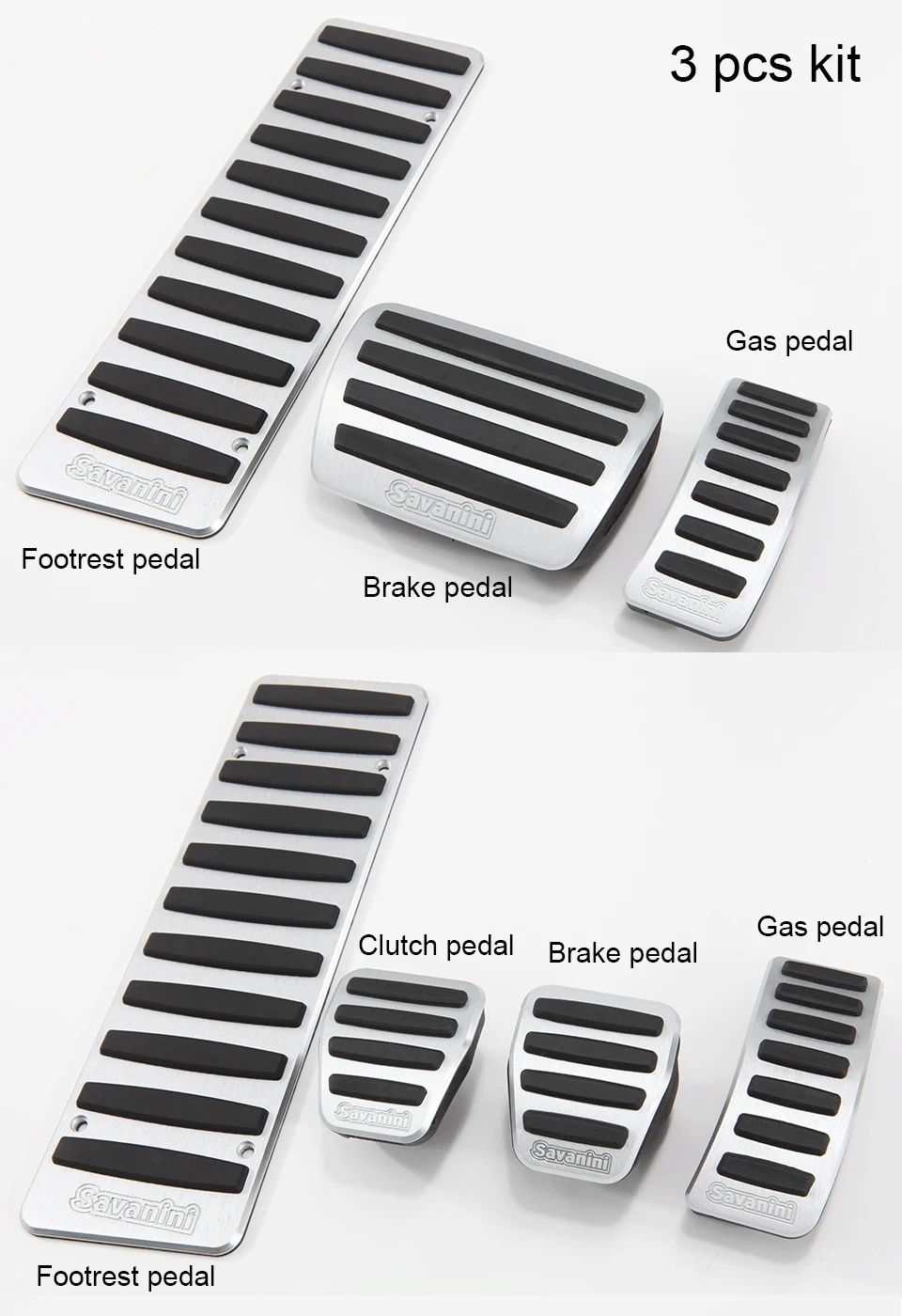Savanini Автомобильная подножка тормоза газа педаль акселератора для Audi A5 Q5 A7 A6 A8 AT/MT Алюминиевый нескользящий стиль