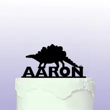 Acryli Стегозавр пользовательское имя торт ко дню рождения топперы Свадебные Baby Shower мальчишник тематические украшения